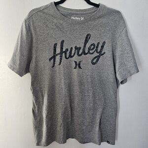 Hurley gray heathered short sleeve graphic tee size large